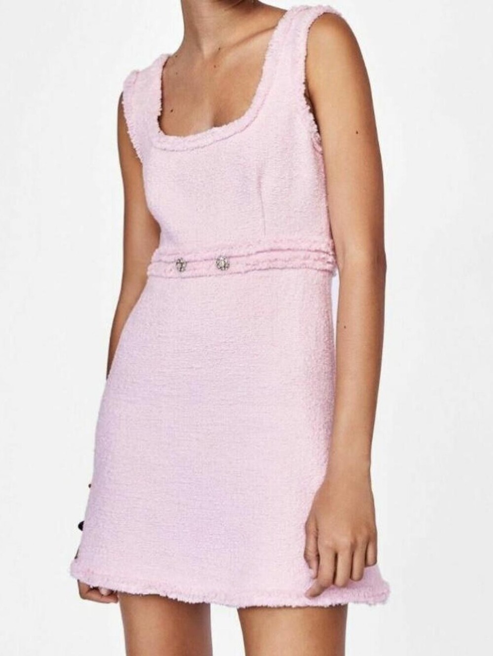 Zara Pink Tweed Mini Dress